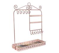 VOSAREA 1pieza Soporte Vertical Para Joyería De Ganchos Para Collares y Aretes Exhibidor Decorativo Para Mesa y Tocador Diseño Vintage Color Aleatorio