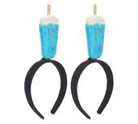 VOSAREA 2 Piezas Diadema Diseño Realista de Helado para Niñas, Cómoda y Fácil de Llevar, Hecha de Polietileno Azul, Adecuado para Fiestas Hawaianas y Decoraciones