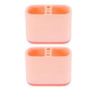 VOSAREA 2piezas Organizador De Escritorio Portalápices De Plástico Doble Color Para Oficina y Hogar Almacenamiento De Utensilios y Pinceles De Maquillaje Práctico y Funcional