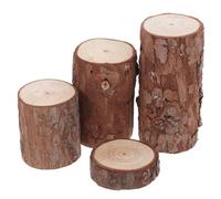 VOSAREA 4 Tocones de Madera para Hámsteres, Decoración Rústica para Hábitat de Animales Pequeños, Fácil Mantenimiento y Enriquecimiento Natural