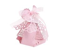 VOSAREA 50piezas Cajas De Para Bodas De Diseño De Niña De Cuento Cajas De Papel Craft Para Dulces y Rosa