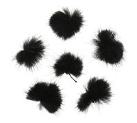 VOSAREA 6 Piezas de Decoraciones para Uñas Pompones Desmontables Negros Accesorios para Decoración de Manicura DIY Adornos Creativos para Pegatinas