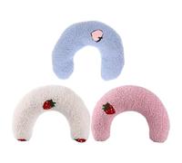 VOSAREA Almohada para Gatos y Perros Pequeños en Forma de U, Paquete de 3 Piezas, Tacto Cómodo y Fácil de Limpiar, Adecuado para Viajes y Uso al Aire Libre