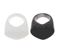 VOSAREA Anillos Decorativos de Corazón Acrílico, 2 Piezas, Blanco, para Aniversario, Estilo Retro y Estiloso, Accesorio Decorativo
