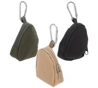 VOSAREA Bolsa de Premios para Perros con Mosquetón, 3 Piezas (Negro, Verde Militar, Camel), Portátil y Resistente para Entrenamiento, Paseo y Viajes, Bolsa Pequeña para Golosinas