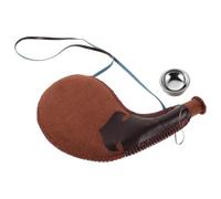 VOSAREA Bota de Vino de Cuero Pu Resistente Jarra Metálica, Bolsa para Beber Portátil Adecuado para Camping y Aventuras al Aire Libre, Diseño Rústico y Funcional