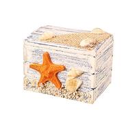 VOSAREA Caja De Almacenamiento De Madera Mediterránea Para Joyas y Accesorios Organizador De Escritorio Decorativo Diseño De Estrella De Mar