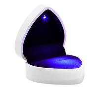 Caja de anillo LED con forma de corazón de terciopelo, caja de alianzas de boda, caja de regalo para boda, anillo de compromiso, San Valentín ()