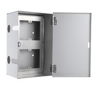 VOSAREA Caja Eléctrica Exterior de Acero Inoxidable Plata Diseño de Sellado Único y Cerradura, Cubierta Protectora para Enchufes en Parques y Exteriores