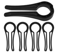 VOSAREA Cerradura de Seguridad para Pomos de Cocina de Gas, Protector Infantil de Plástico Negro Función Antihuellas para Fogón y Horno, Paquete de 5 Unidades