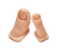 VOSAREA Dedos Falsos para Práctica de Uñas de Silicona Beige, 2 Piezas Textura Realista para Escultura y Pintura de Arte de Uñas en Dedos de Pie