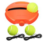 VOSAREA Entrenador de Tenis Individual Base Rebotadora Naranja y Cuerda Elástica Juego de Práctica 3 Balones para Entrenamiento en Solitario Herramienta Portátil para Principiantes de