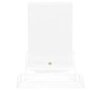 VOSAREA Expositor de Tarjetas Coleccionables de Béisbol Transparente Base Transparente y Imán Dorado, Soporte Rígido para Tarjetas Duras, Almacenamiento Seguro para Cartas de Juego