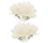 VOSAREA Hebillas de Cortina Diseño Floral, 2 Piezas Blancas, Clips Funcionales para Decoración de Ventanas en Hogar y Oficina