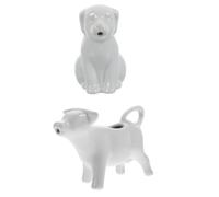 VOSAREA Jarras de Cerámica Color Blanco para leche Juego de 2 Forma de Animales, Capacidad 40ml Acabado Fino y Resistente al Calor Diseño para Restaurante Occidental