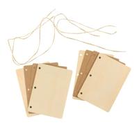 VOSAREA Juego 2 Cuadernos de Votos Matrimoniales Madera Papel Kraft Artesanal 2 Hojas por Cuaderno Cordel de Yute para Bodas y Decoración Rústica Accesorios para Evento