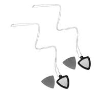 VOSAREA Juego de Collar Portapúas de Guitarra Soporte de Silicona, Cadena Triangular Ajustable, 2 Collares Grandes y 4 Púas de Acero Inoxidable para Guitarra Eléctrica y Acústica,