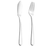 VOSAREA Juego de Vajilla Prácticos y Resistentes de Acero Inoxidable Cuchillo y Tenedor de Pescado en Color Plata, 1 Set para Restaurante y Fiestas