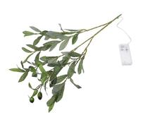 VOSAREA Lámpara de Noche con Ramas de Olivo Artificiales de 45 Cm, Hojas y 4 Frutos Realistas, Luz LED Decorativa para Hogar y Oficina, Tallo de Vegetación Artificial Segura y Ecológica