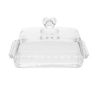 VOSAREA Mantequera de Cristal con Tapa y Cúpula Transparente, Recipiente Reutilizable para Mantequilla y Dulces, Adecuado para Mesa de Comedor y Reuniones
