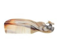 VOSAREA Peine de Cuerno de Buey Natural Color Aleatorio Mango Liso para Masaje de Cuero Cabelludo y Textura Duradera para Cuidado del Cabello