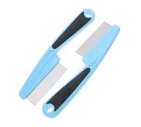 VOSAREA Peine de Metal para Hombres y Mascotas de Acero Inoxidable Diseño de Dientes Finos para Eliminar Caspa y Objetos Extraños, Uso Cómodo, Pack de 2 Piezas