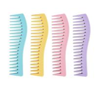 VOSAREA Peine de Peluquería de Plástico 4 Piezas para Peinar el Cabello, Diseño Color Mixto, Adecuado para Oficina y Coche, Herramienta para Estilismo Profesional Color Color Aleatorio