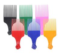 VOSAREA Peines Cabello de Dientes Largos 6 Piezas de Polipropileno Mixto Antistático para Peinar Barba y Levantar Cabello Liso, Herramienta Profesional para Peluquería y Color Aleatorio