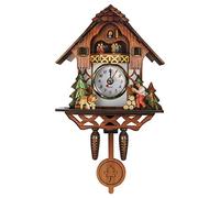 VOSAREA - Reloj de pared de madera con forma de cuco de péndulo antiguo para decoración del hogar y la habitación de los niños