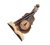 VOSAREA Reloj Seguro y Resistente al Desvanecimiento Amarillo Diseño de Resina de Violín y para de Escritorio Adecuado para Bar o Sala