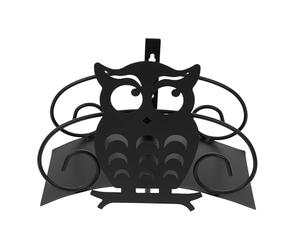 VOSAREA Soporte de Hierro Manguera para Jardín de Negro de Búho Forma Resistente Gran Capacidad de Almacenamiento, Adecuado para y Organización