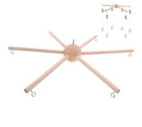 VOSAREA Soporte de Madera para Móvil de Cuna Artesanal 6 Brazos Redondeados Marco Colgante para Carillón de Viento Decoración Habitación Ñiño Kit DIY para Guardería