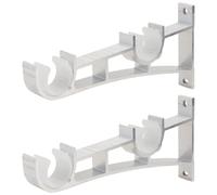 VOSAREA Soporte Doble De Barra De Cortina De Aleación De Aluminio Para Montaje En Pared Con Placa Giratoria Compatible Con Barras De 1.1 Pulgadas 2 Piezas Para Cortinas Y Persianas Pesadas