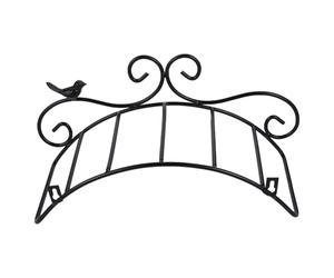 VOSAREA Soporte para Mangueras de Jardín de Hierro Negro 38x17 Cm, Colgador de Montaje en Pared, Estante Decorativo para Almacenamiento Exterior, Adecuado para Organizar y Ahorrar Espacio