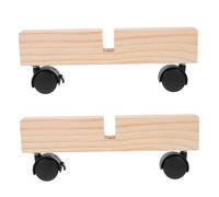 VOSAREA Soportes para Separador de Ambientes con Ruedas Base Divisoria de Madera Natural Patas Resistentes al Desgaste 2 Unidades Accesorios Hogar y Oficina Soporte Divisor Estable