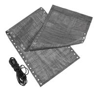 VOSAREA Tela de Repuesto para Sillón Reclinable Plegable, Malla Transpirable Negra y Gris con Cuerdas, Kit para Reemplazo de Silla de Playa y Jardín, Accesorio para Muebles de Exterior