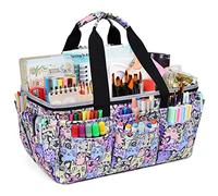 VOSDANS Bolsa multifuncional para manualidades, carpeta de archivos de escritorio, bolsa de transporte con bolsillos para arte, manualidades, costura, viajes, uso diario, oficina (gato)