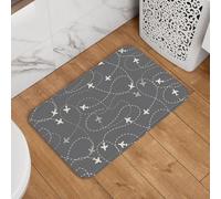 VOSERY Alfombra de baño, 24 x 16 pulgadas, antideslizante, lavable, rutas de avión alrededor del mundo, tapetes de baño suaves y absorbentes para baño, bañera y ducha