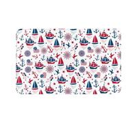 VOSERY Alfombra de baño de 30 x 20 pulgadas, suave, absorbente, antideslizante, lavable a máquina, felpudo de baño Happy Columbus Day para baño