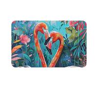 VOSERY Alfombra de baño de 76,2 x 50,8 cm, suave, absorbente, antideslizante, lavable a máquina, diseño de flamenco romántico, 1 par, alfombrilla de baño, alfombrilla de ducha para baño