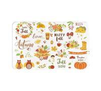 VOSERY Alfombra de baño Hello Fall is Here de 30 x 20 pulgadas, suave, absorbente, antideslizante, lavable a máquina, alfombra de ducha para baño