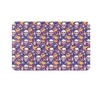 VOSERY Alfombra de baño Rock Skull Record de 30 x 20 pulgadas, suave, absorbente, antideslizante, lavable a máquina, alfombra de ducha para baño