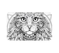 VOSERY Alfombras de baño de 30 x 20 pulgadas, suaves, absorbentes, antideslizantes, lavables a máquina, intrincadas alfombrillas de baño con diseño de mandala de gato, alfombra de ducha para baño