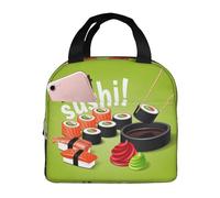 VOSERY Bolsa de almuerzo, lonchera para mujeres, hombres y adultos, bolsa de almuerzo aislada Let it Sushi, bolsa enfriadora, a prueba de fugas, reutilizable, de gran capacidad, para el trabajo