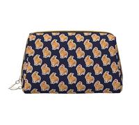 VOSERY Bolsa de maquillaje, bolsa de cosméticos de viaje para mujer, organizador de bolsa de maquillaje de gran capacidad, bolsa de maquillaje naranja de Navidad Capybaras, bonita bolsa de maquillaje