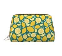 VOSERY Bolsa de maquillaje, bolsas de cosméticos de viaje para mujer, organizador de bolsa de maquillaje de gran capacidad, bonita bolsa de maquillaje de color turquesa limón, bonita bolsa de