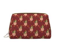 VOSERY Bolsa de maquillaje, bolsas de cosméticos de viaje para mujer, organizador de bolsa de maquillaje de gran capacidad, bolsa de maquillaje roja de Navidad Capybaras, bonita bolsa de maquillaje