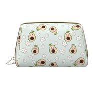 VOSERY Bolsa de maquillaje, bolsas de cosméticos de viaje para mujer, organizador de bolsa de maquillaje de gran capacidad, bonita bolsa de maquillaje verde con flor de aguacate, bonita bolsa de