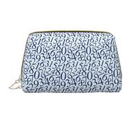 VOSERY Bolsa de maquillaje, bolsas de cosméticos de viaje para mujer, organizador de bolsa de maquillaje de gran capacidad, bolsa de maquillaje azul con patrón matemático, bonita bolsa de maquillaje