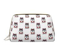 VOSERY Bolsa de maquillaje, bolsas de cosméticos de viaje para mujer, organizador de bolsa de maquillaje de gran capacidad, bonita bolsa de maquillaje de perro husky vampiro, bonita bolsa de